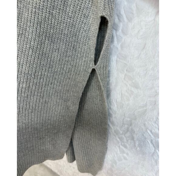 Six Crisp Days Soft Angora Blend Gray Oversized Side Slit Tunic Boho Sweater M/L - Picture 4 of 8